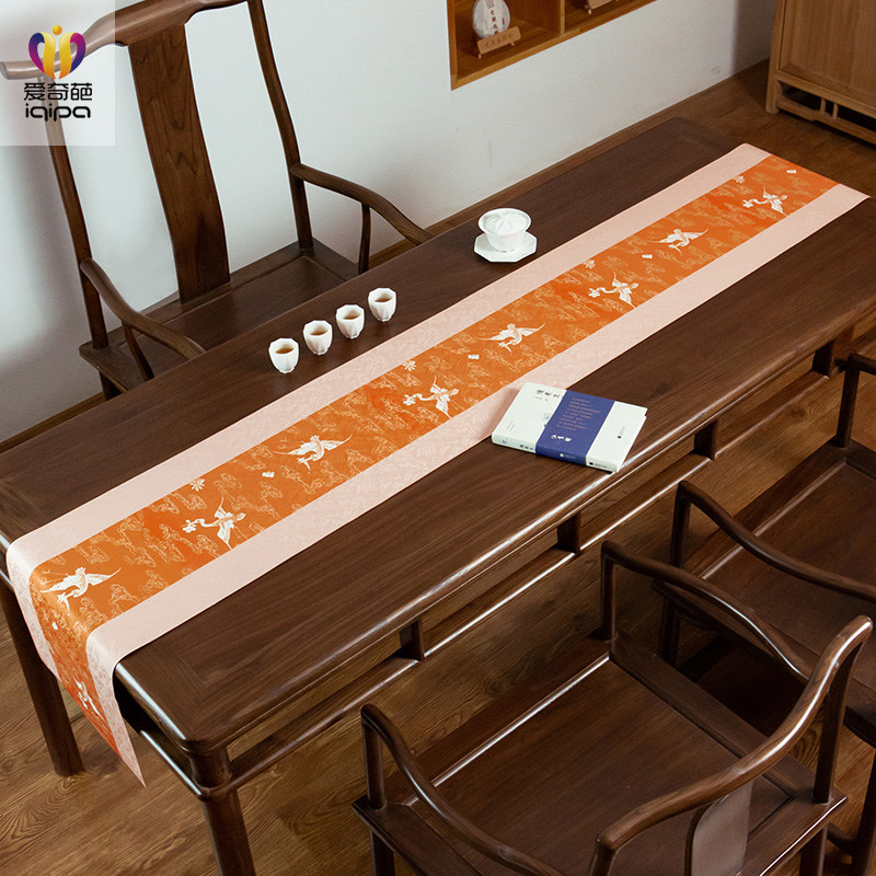 祥云仙鹤桌旗新中式禅意茶席简约茶桌垫布国风茶桌布高端轻奢茶旗,居家布艺,桌旗,淘宝优惠券,粉丝福利购,淘宝优惠卷