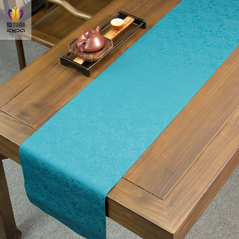 满庭芳国色新中式桌旗防水禅意茶席高端茶台茶桌餐桌茶几垫布桌布