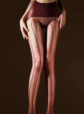 挚欣「电波」蕾丝提花一体性感无缝丝袜女丝滑油亮超薄极光连裤袜