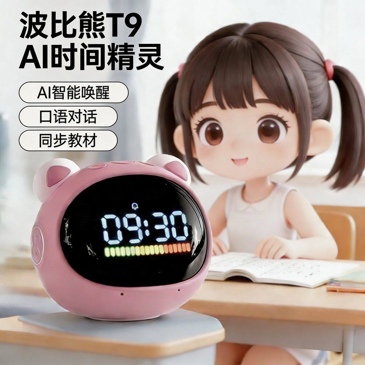 波比熊智能闹钟ai学习精灵t9语音早教学习机时间管理官方旗舰正品图片