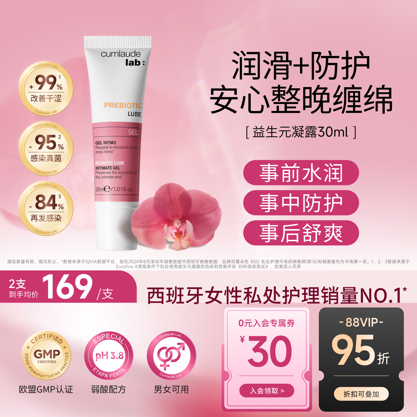 珂蔓朵益生元润滑凝露油女私密菌群平衡水润免洗