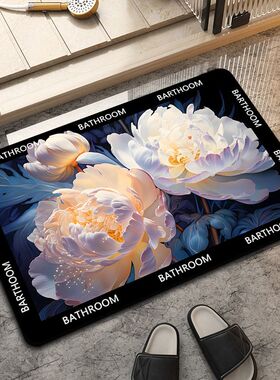 浴室卫生间地垫防摔软硅藻泥吸水垫防滑脚垫厕所速干洗澡间门垫