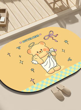 硅藻泥速干软地垫浴室卫生间门口吸水防滑脚垫子洗手间厕所小地毯