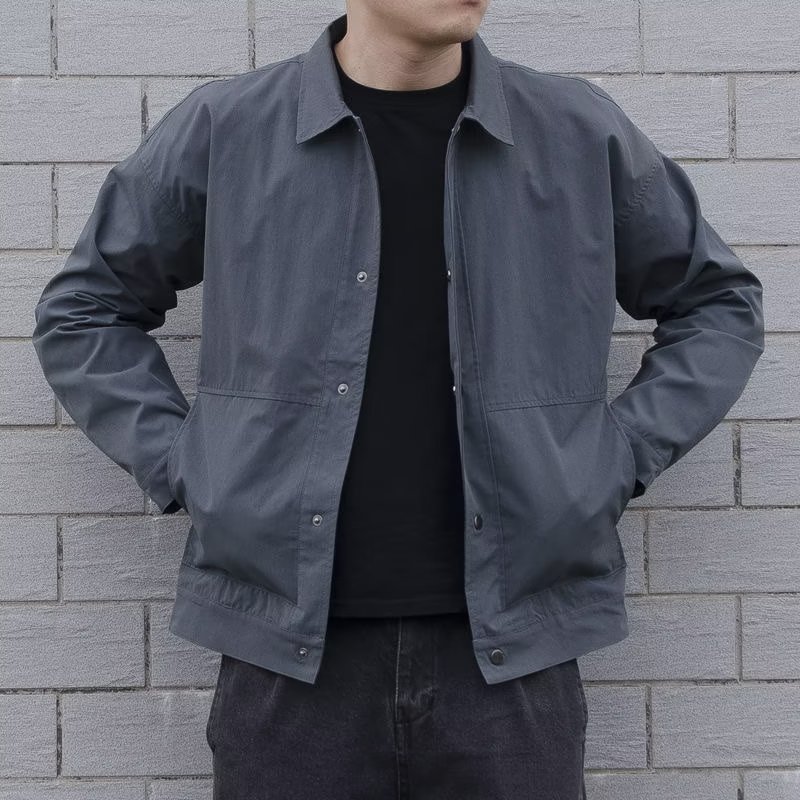 春秋季外套男韩版潮流休闲宽松帅气百搭黑色运动薄款夹克男装