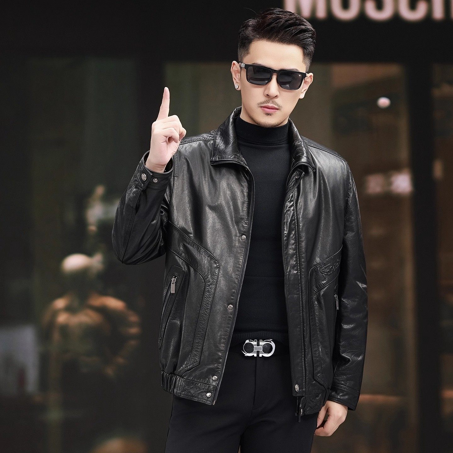 2025头层牛皮短款皮衣男士秋冬季