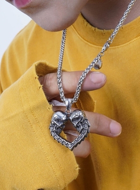 原创设计风骷髅头爱意礼物项链