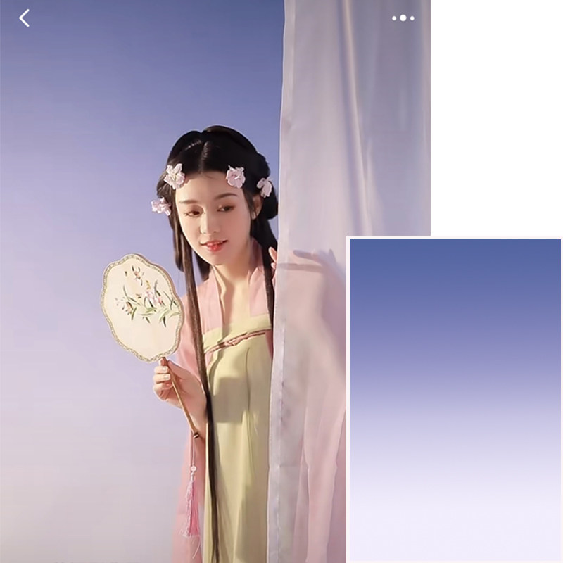 时装商业广告拍摄紫色蓝白渐变婚纱影楼摄影直播数码喷绘背景布