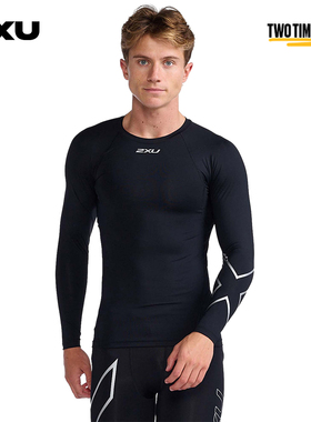2XU Core系列中度压缩衣春秋男专业训练上衣健身紧身衣户外速干