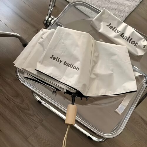 高颜值ins纯色字母全自动雨伞女晴雨两用黑胶防晒防紫外线太阳伞