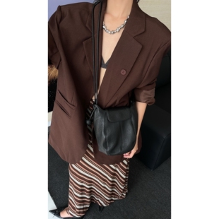 官方正品欧洲站顶层大象图案泡沫山羊皮羊角包手提袋时尚真皮懒汉