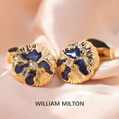 MILTON意大利风格 鸢尾花珐琅袖 扣男士 WILLIAM 高端袖 口钉定制礼盒