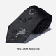 MILTON新品 漫步太空手工珠绣真丝领带男士 正装 WILLIAM 商务礼盒装