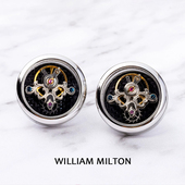 袖 机芯法式 扣男士 口钉轻奢定制礼物装 WILLIAM MILTON透明陀飞轮袖
