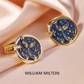 WILLIAM 扣男士 轻奢珐琅袖 口钉高端礼物 袖 MILTON 衬衫 余生有你