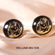 WILLIAM 口钉定制礼物 高端袖 MILTON熊心壮志熊猫浮雕黑金袖 扣男士