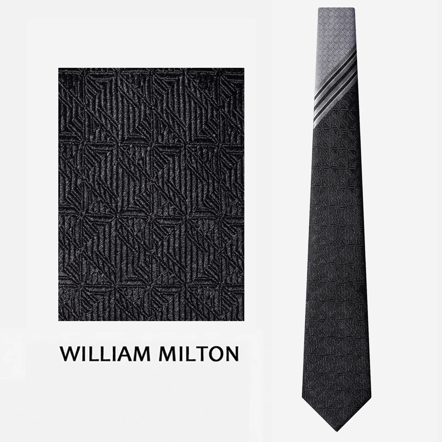 WilliamMilton国潮云纹拼接领带