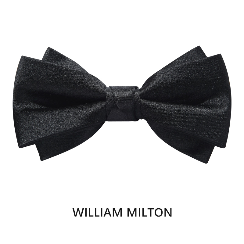 WILLIAM MILTON男士桑蚕丝经典双层光面正装商务宴会婚庆领结礼盒 服饰配件/皮带/帽子/围巾 领结 原图主图