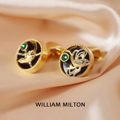 WILLIAMMILTON鱼鸟之恋浮雕袖扣