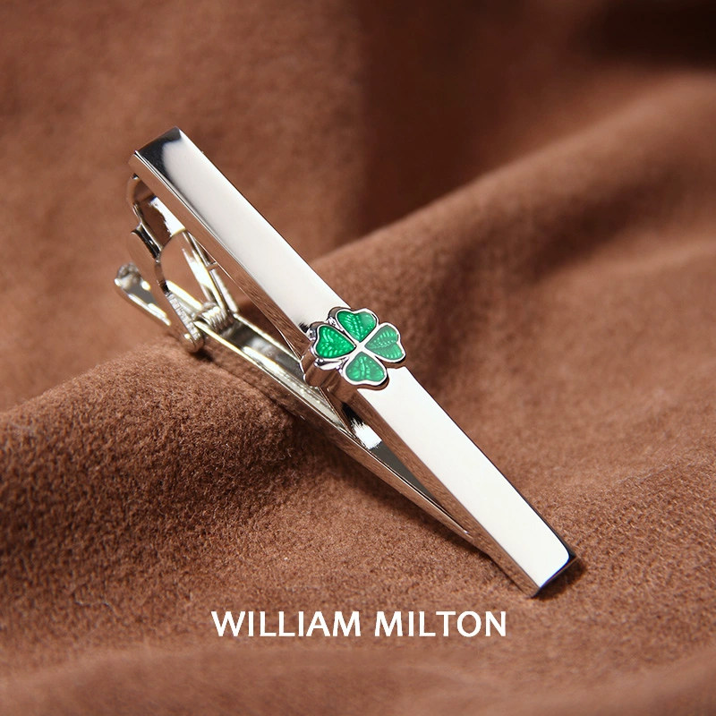 WILLIAM MILTON意大利风格四叶草法式领带夹男士领夹定制礼盒包装