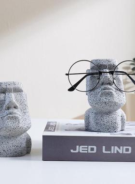 创意人头像眼镜展示架装饰品陈列桌面眼镜架收纳眼镜支架家具摆件