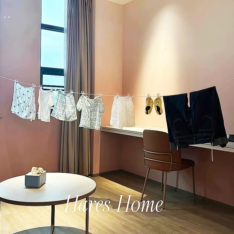 旅行伸缩晾衣绳酒店便携晾衣服神器免打孔暑期户外晒内衣内裤袜子