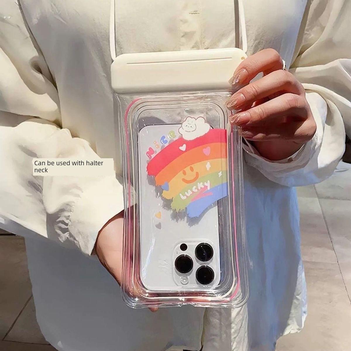 手机防沙袋手机防水密封可触游泳手机袋透明保护套潜水漂流气囊卡