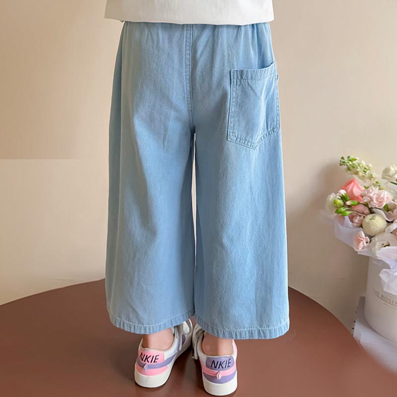 女童裤子夏季薄款2026新款小女孩超好看九分裤夏装防蚊儿童牛仔裤