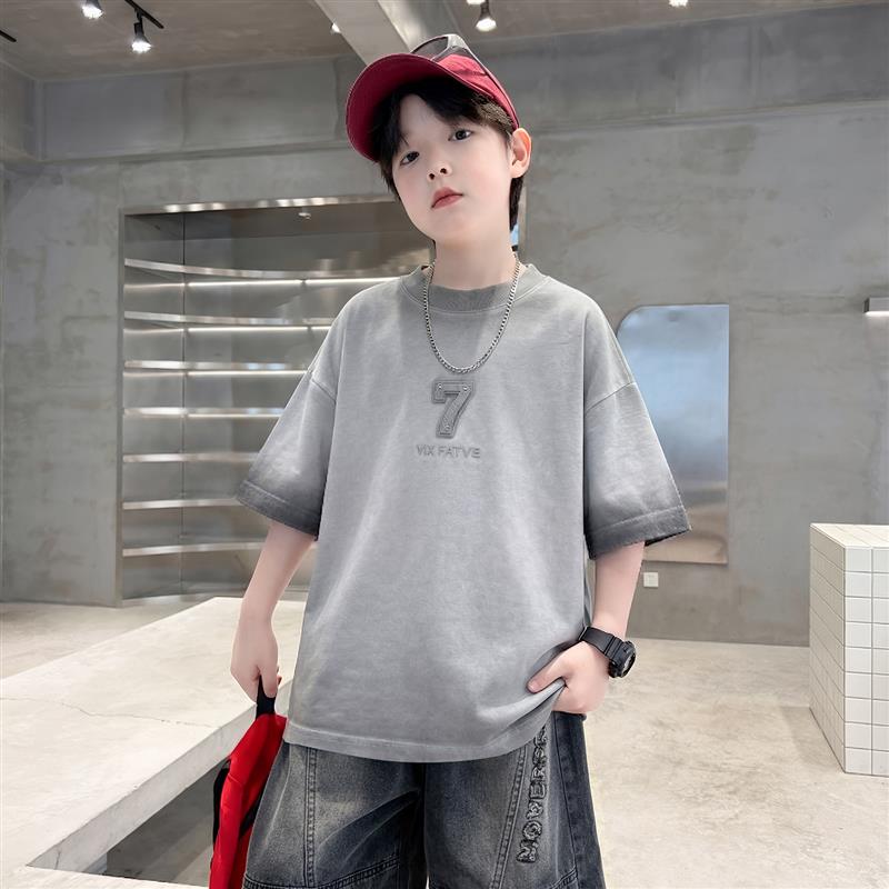 儿童套装男童夏装纯棉T恤2026新款中大童夏季男孩薄款夏款短袖上