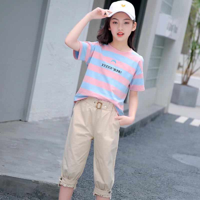 女童网红运动套装2025新款中大童女装儿童洋气卫衣两件套女孩夏装