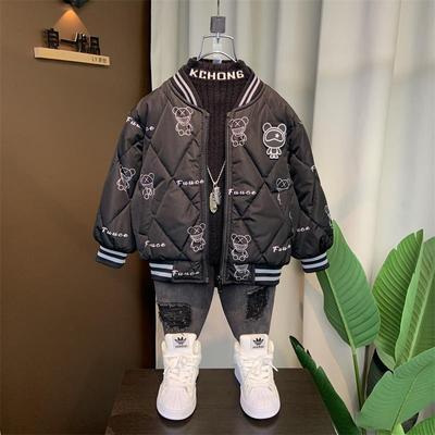 男童棒球服男孩宝宝春秋装时髦轻薄棉服痞帅儿童秋季夹棉加厚外套