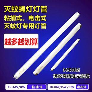 知梵灭蚊灯管T5 诱捕蚊灯专用灭蝇 6W8W蓝紫光诱引灯管T8LED粘捕式