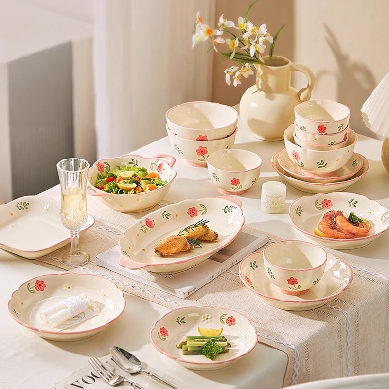 高颜值釉下彩ins碗陶瓷餐具碗碟