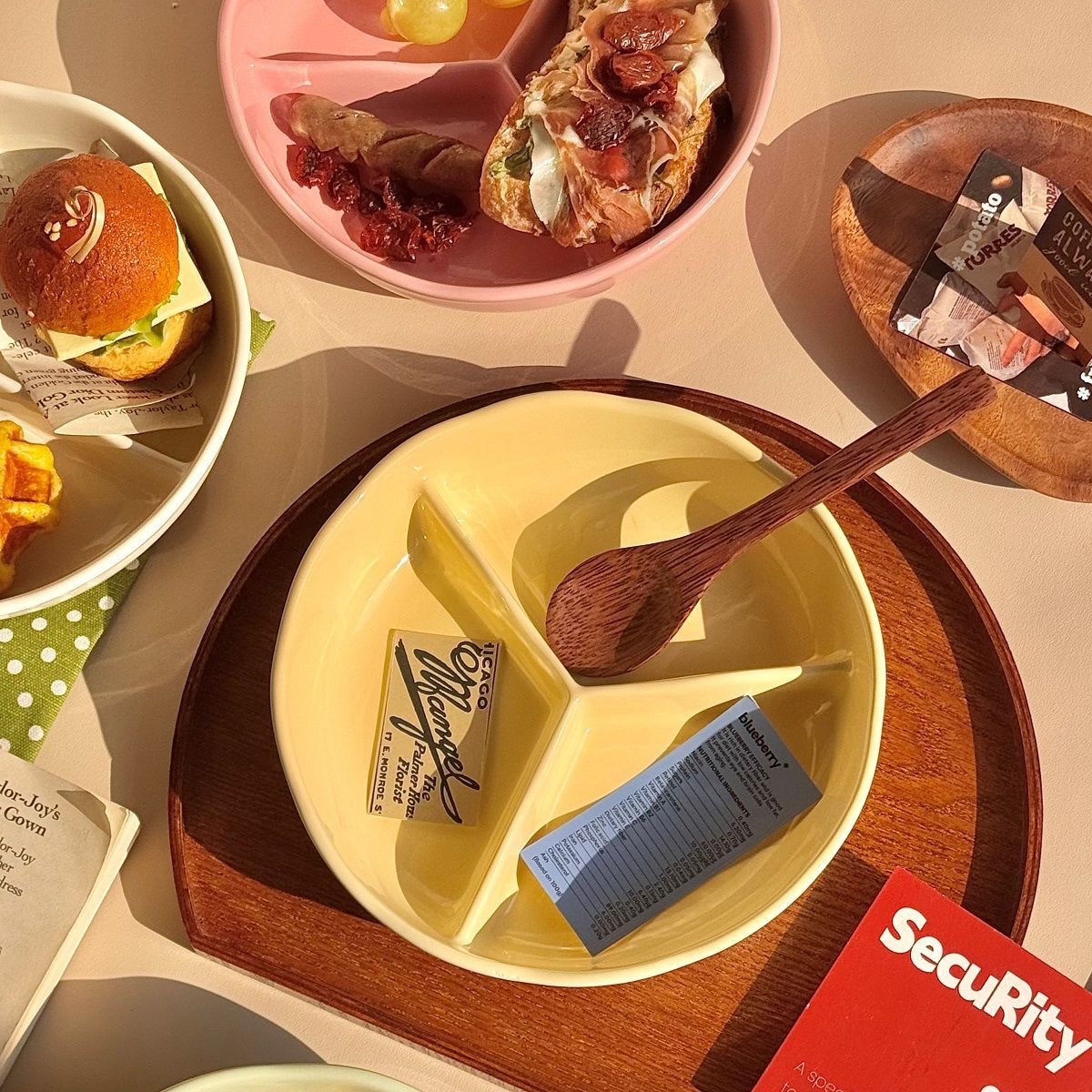 奶油风减脂餐盘高颜值家用