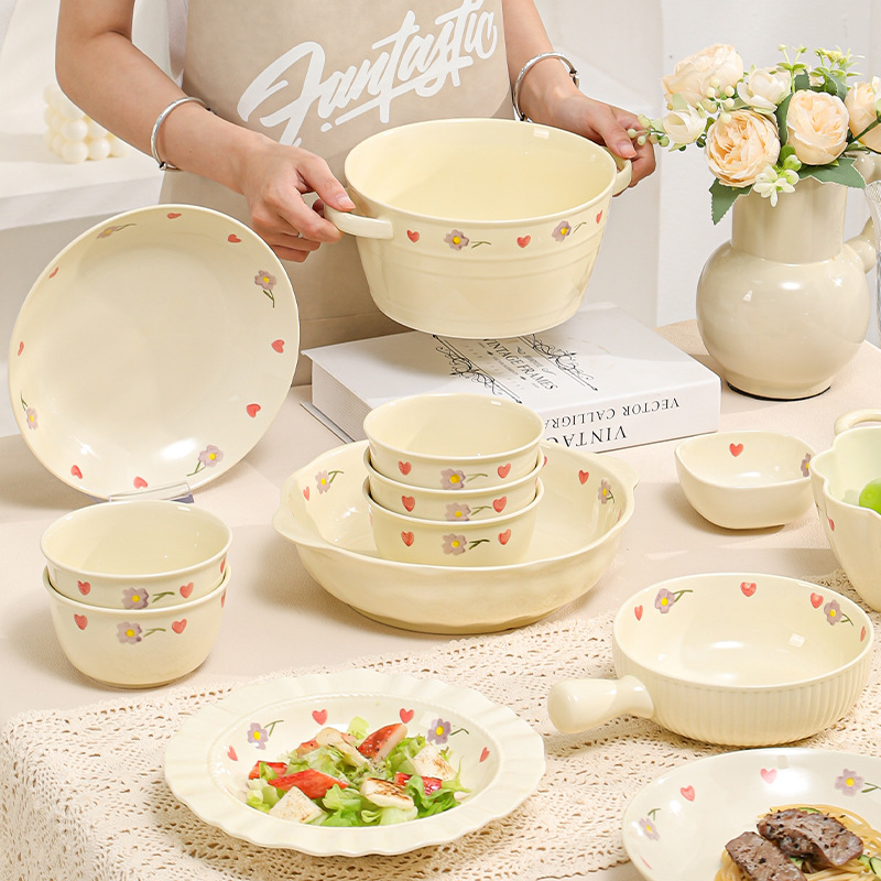 可爱釉下彩陶瓷餐具套装
