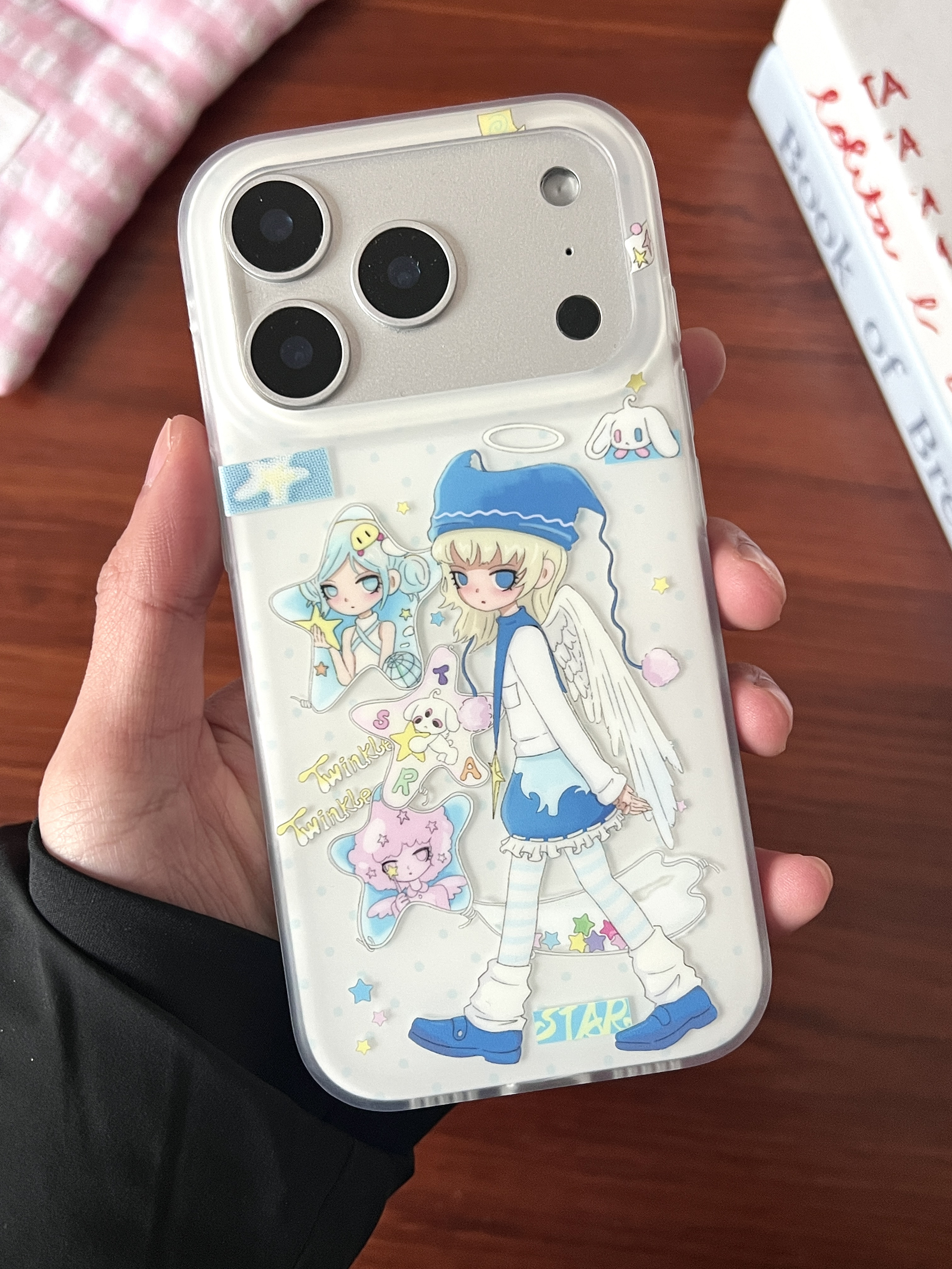 福星LuckyStars原创可爱星星少女适用于17promax手机壳磨砂16双层15小盐巴同款底壳