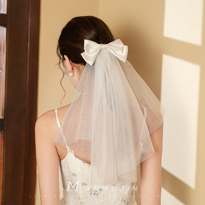 登记领证小头纱求婚女生道具头饰