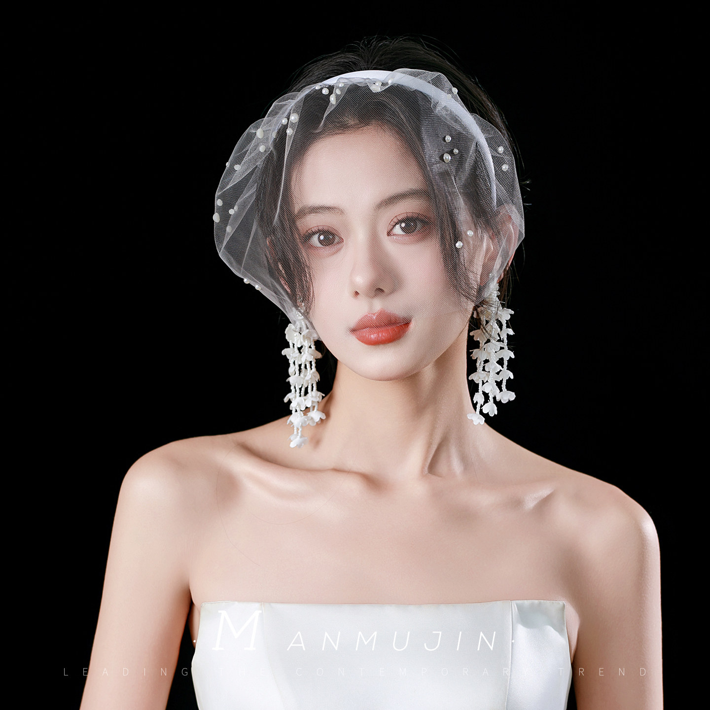 新娘结婚头饰发箍面纱影楼样片写真化妆师跟妆造型旅拍照手作饰品