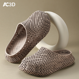 户外穿沙滩镂空防滑休闲凉鞋 拖鞋 透气3d打印洞洞鞋 夏季 男女士新款