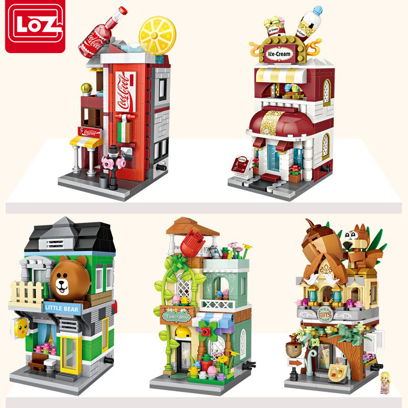 loz小颗粒积木迷你街景拼