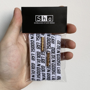 GGDB做旧星星小脏鞋鞋带紫黑白灰色字母银色丝带金属头豹纹纯棉带