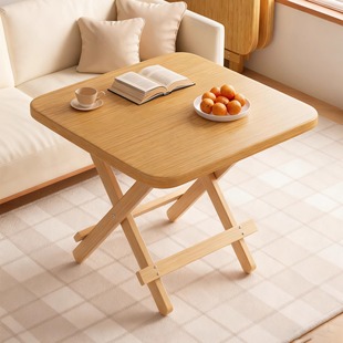 实木可折叠餐桌家用客厅小户型小方桌简易吃饭桌子便携收纳折叠桌