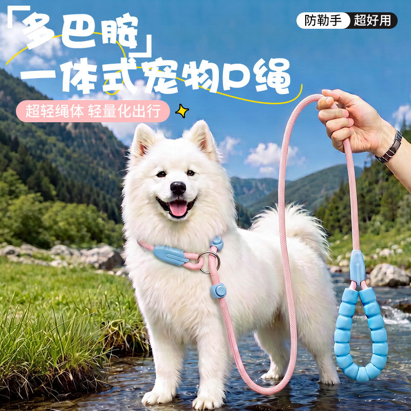 多巴胺配色p绳链狗狗牵引绳大中