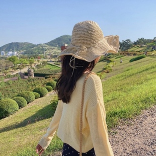 韓版 漁夫帽子潮 草帽女大帽檐防曬沙灘遮陽太陽帽海邊度假夏季 時尚