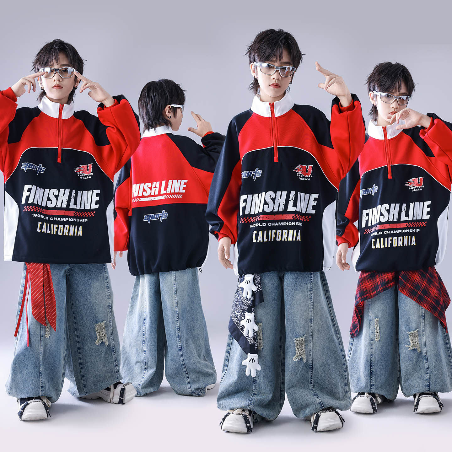 街舞儿童潮服hiphop童装少儿服装架子鼓男童潮牌套装元旦演出服酷