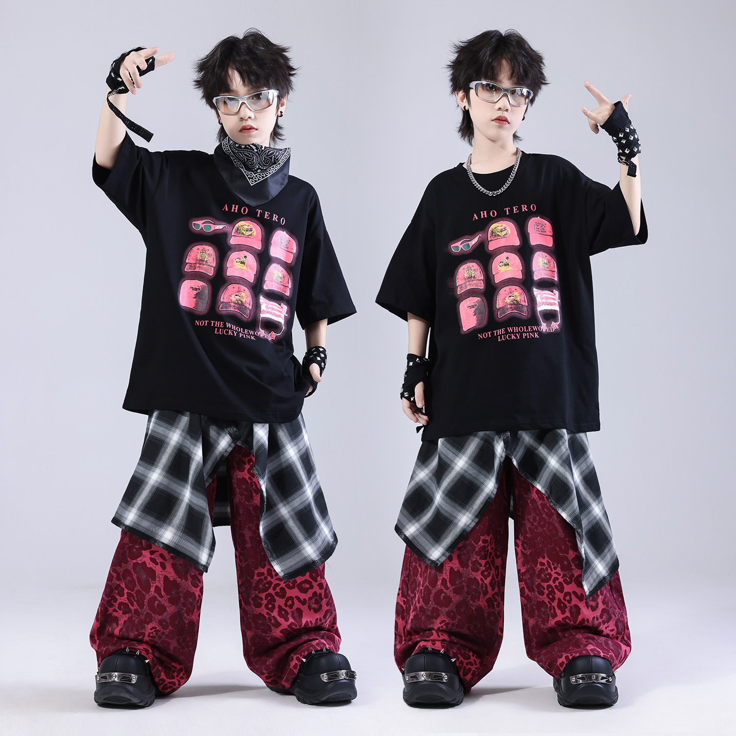 少儿街舞服装hiphop炸街童装男童架子鼓图出发嘻哈风潮牌儿童套装
