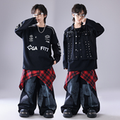 男童架子鼓演出服嘻哈风潮牌套装 街舞儿童潮服hiphop童装 少儿服装