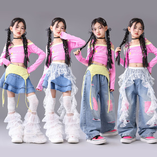 酷 旦儿童演出服多巴胺走秀潮服jazz套装 爵士舞服装 女童潮酷时髦元