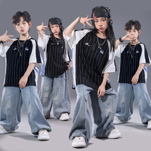 街舞儿童潮服六一演出服架子鼓男童宽松套装少儿服装hiphop童装酷