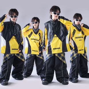 潮酷帅 旦演出服架子鼓男童走秀少儿服装 街舞儿童潮服hiphop童装 元