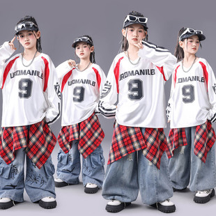 街舞儿童潮服少儿服装hiphop童装架子鼓演出服男童嘻哈风帅气套装